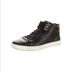 RAG & BONE Black Leather High Top Sneakers